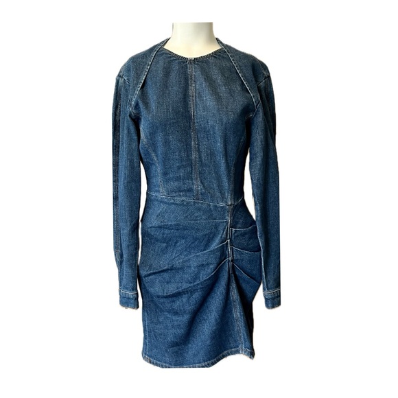iro denim dress JUSTINA women blue tencel denim balloon dress